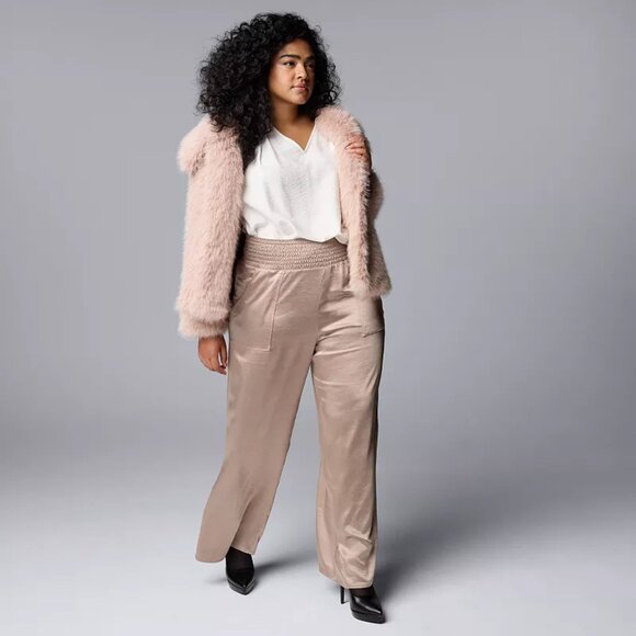 *NWT* Simply Vera Wang Wide Leg satin trousers - Picture 12 of 15